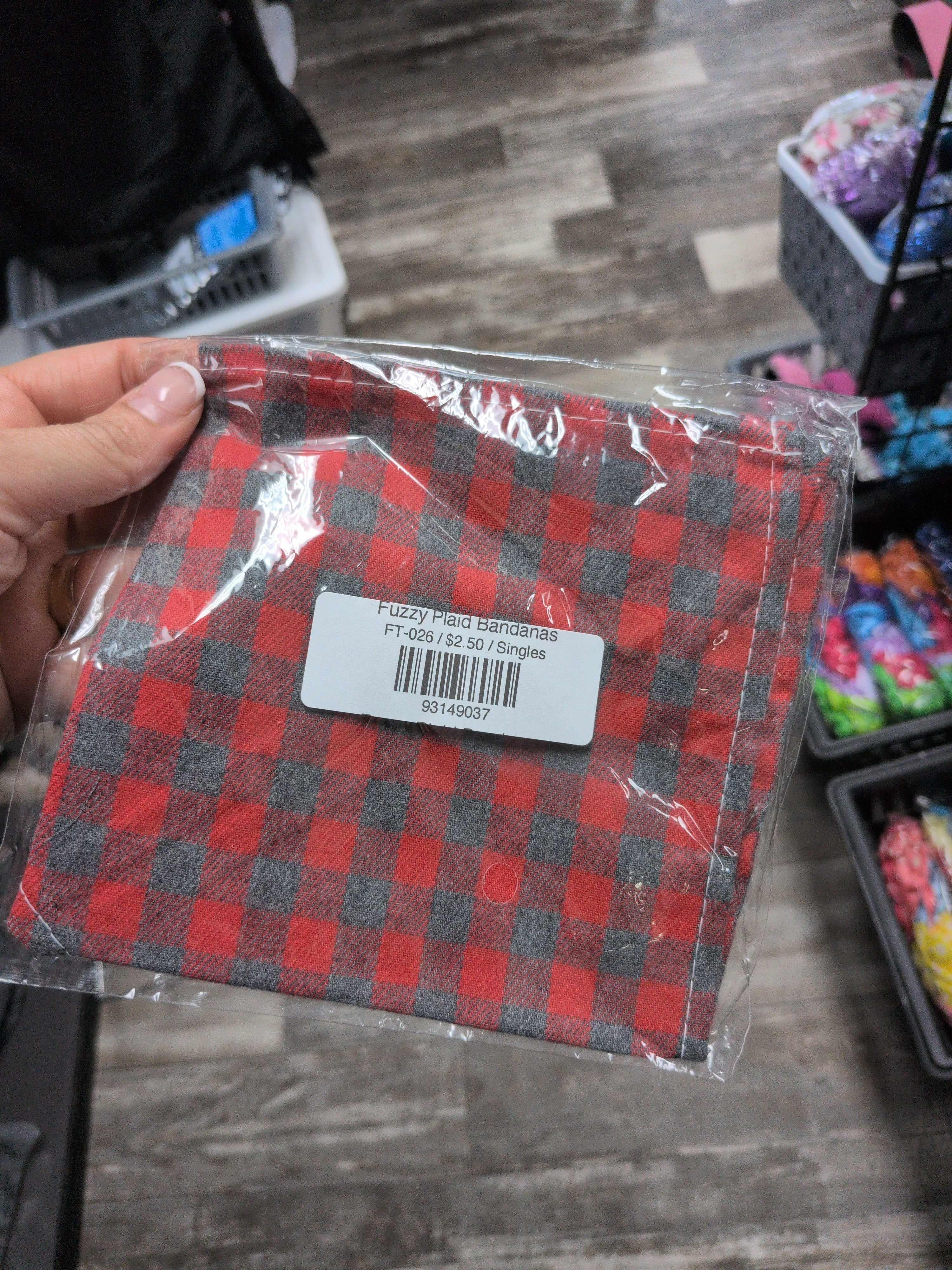 Fuzzy Plaid Bandanas