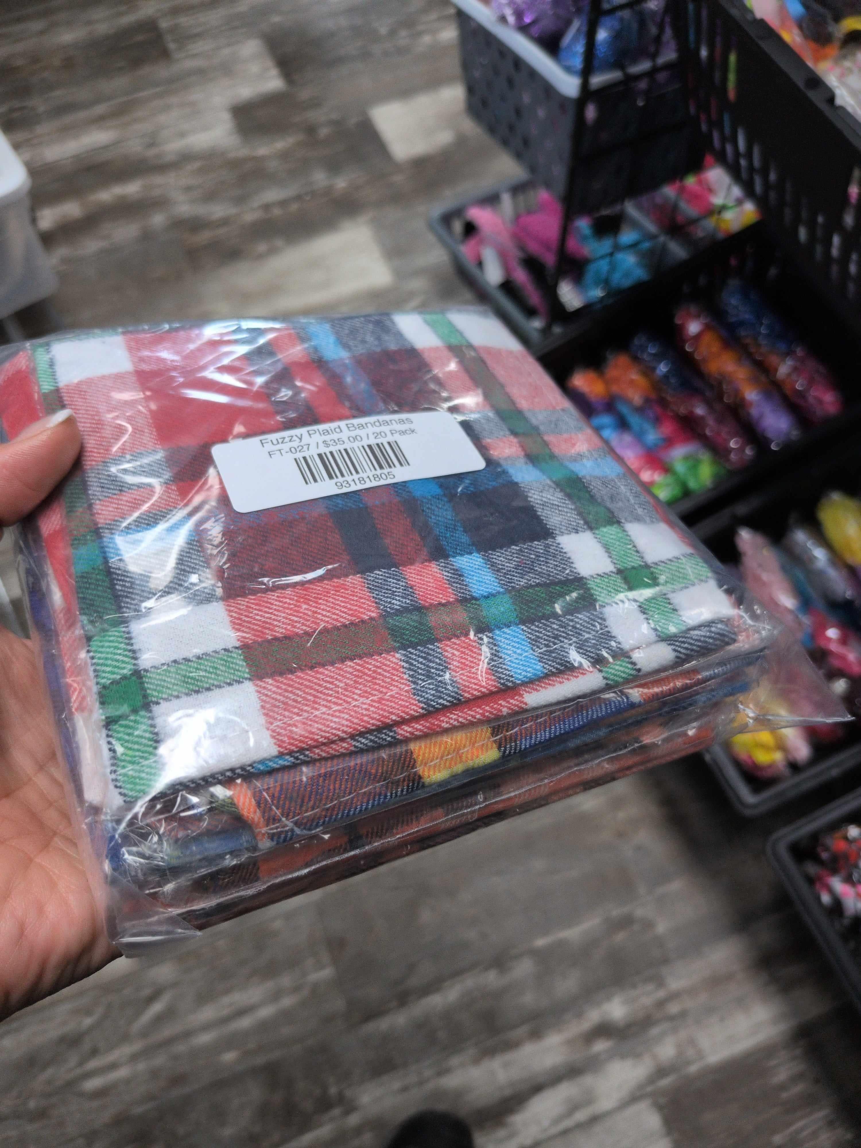 Fuzzy Plaid Bandanas