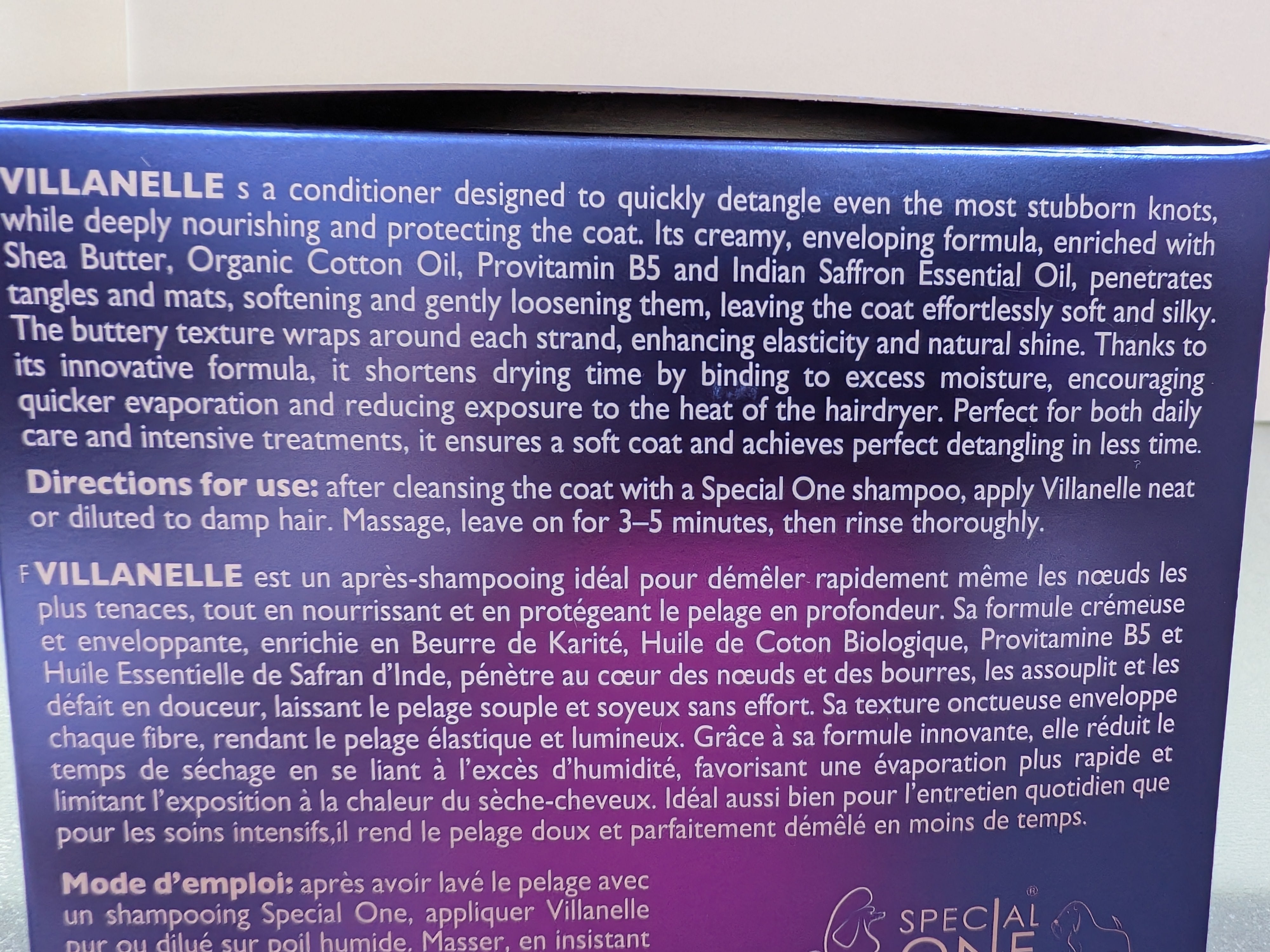 Villanelle Detangle & Quick dry cream by Special One