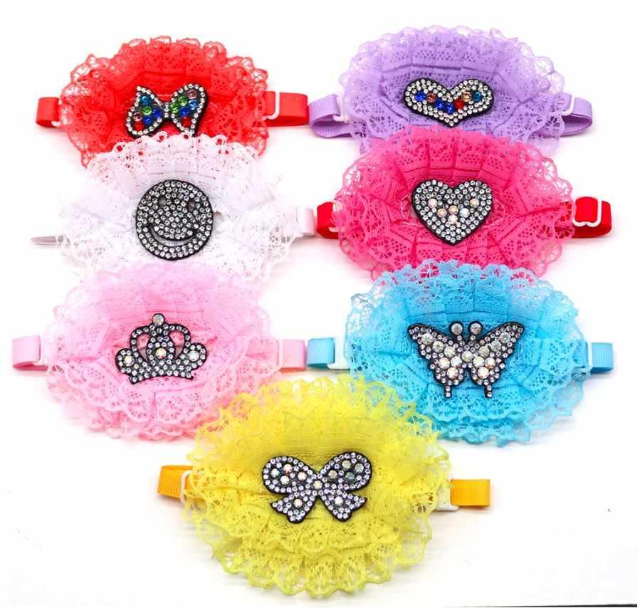 Glitter & lace oval collars