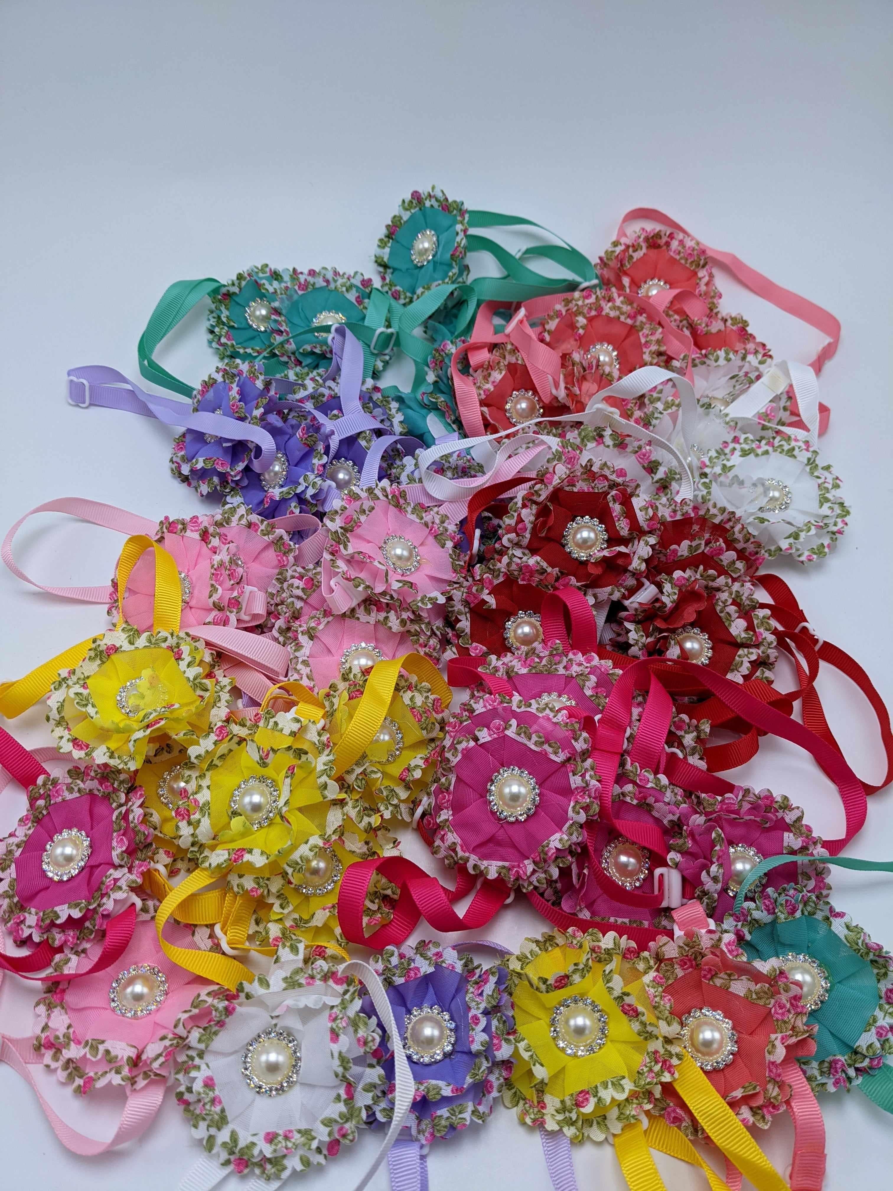 Ruffles & Bling Flower Collars
