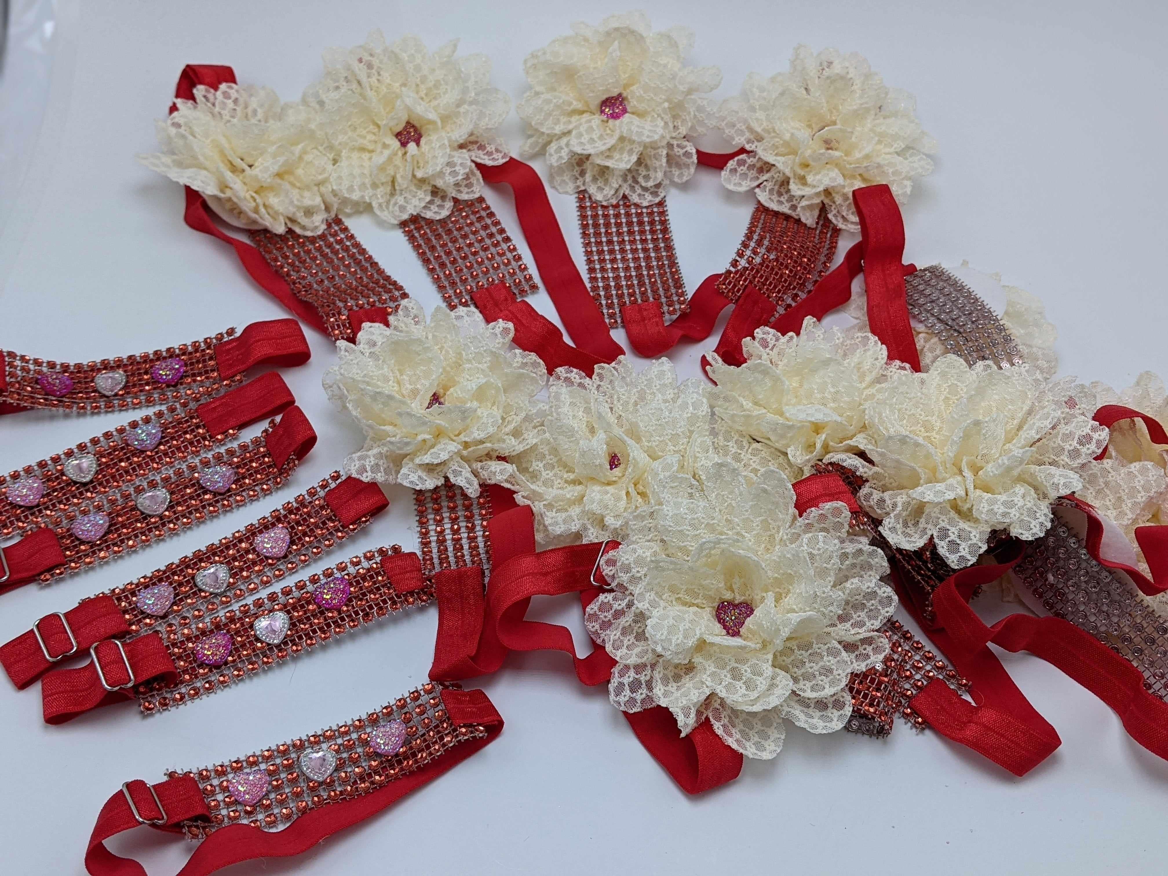 Sparkle Wrap Collars- Flower & Lace mix