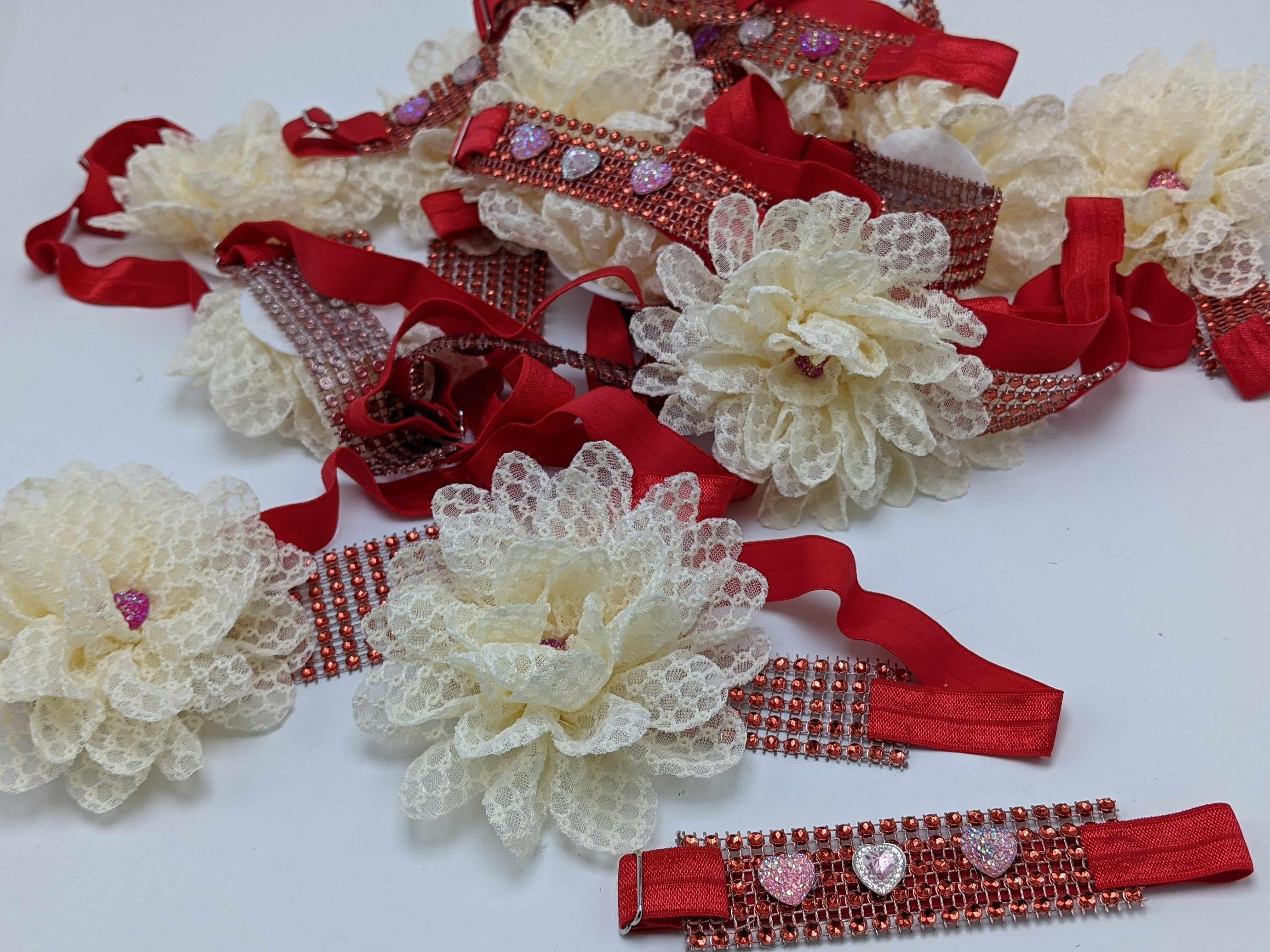 Sparkle Wrap Collars- Flower & Lace mix