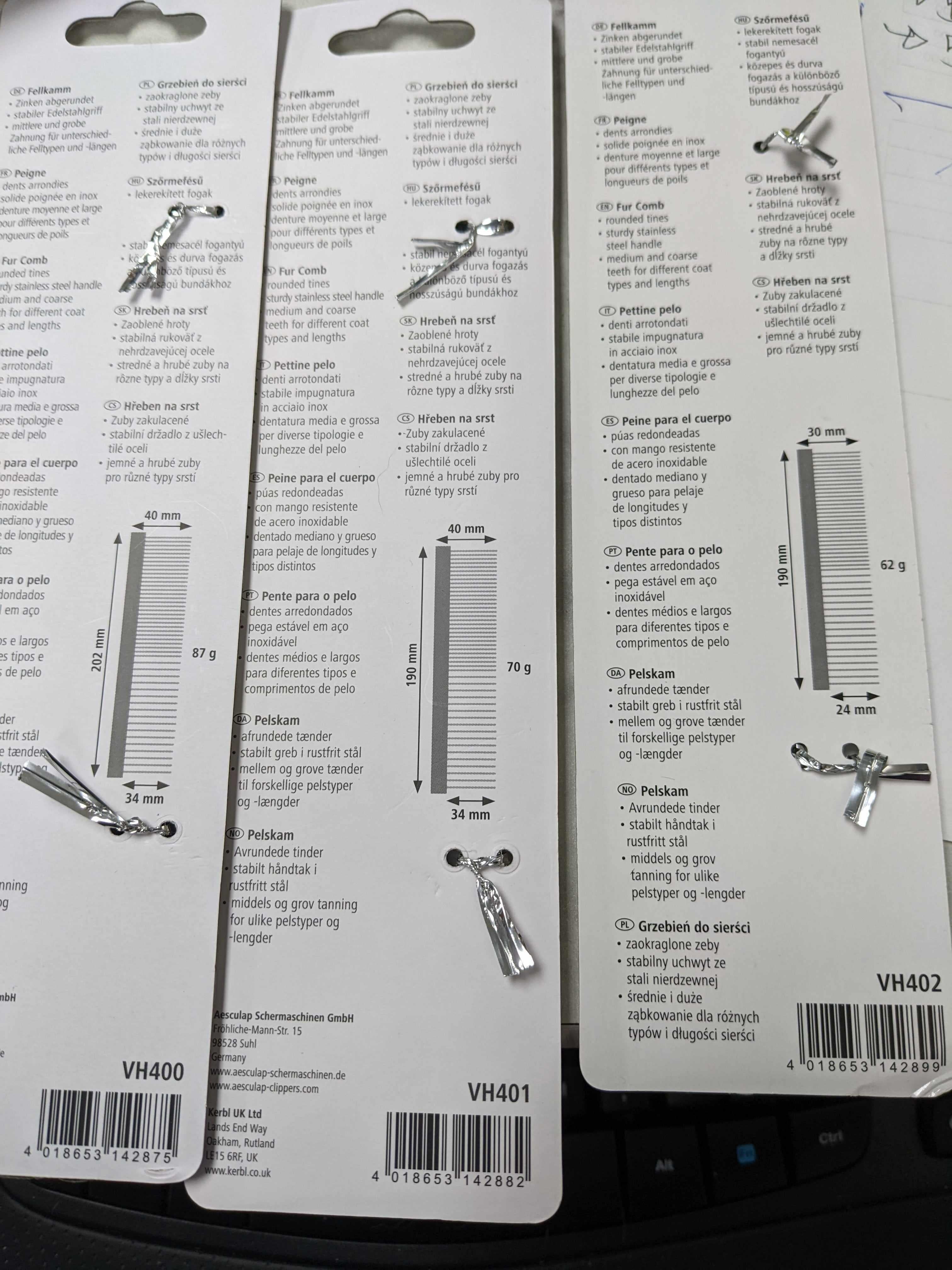 Aesculap Stainless steel Combs