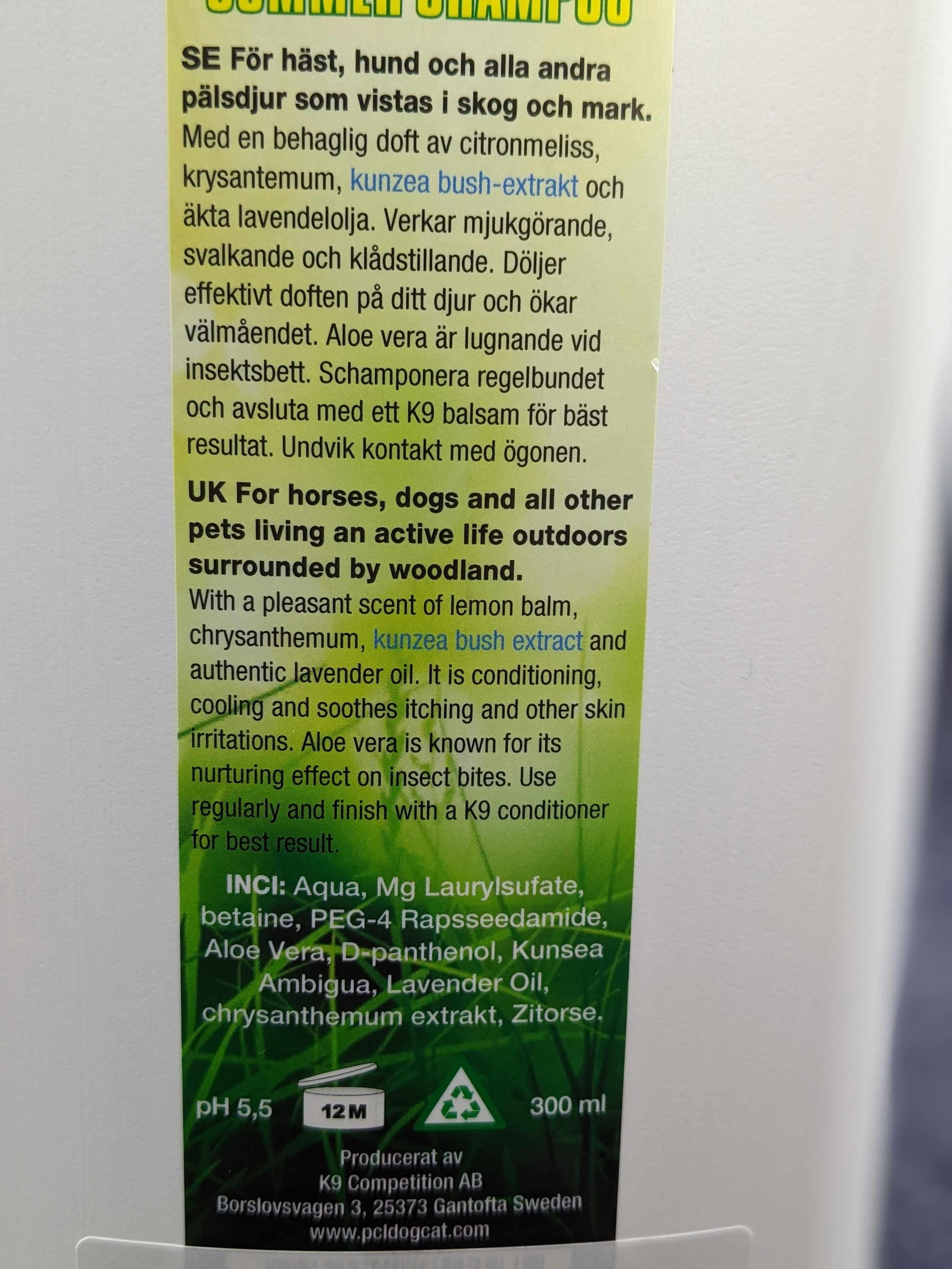 K9 Kunzea Summer Shampoo/flea tick