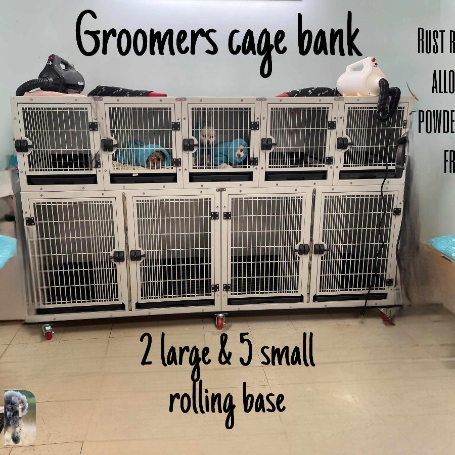 White Groomers Cage Bank Canadian Grooming Distributor