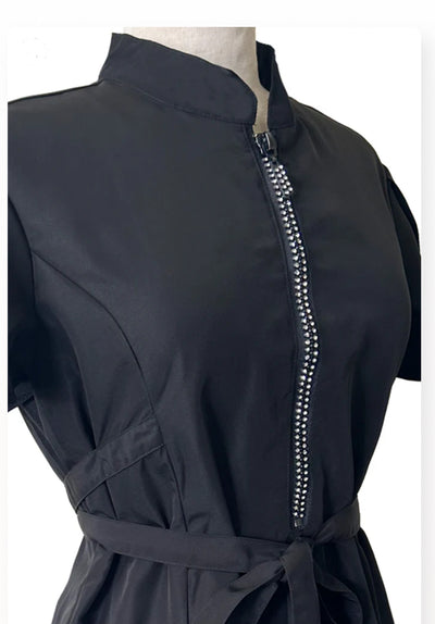 Classic Black half zipper Tunic