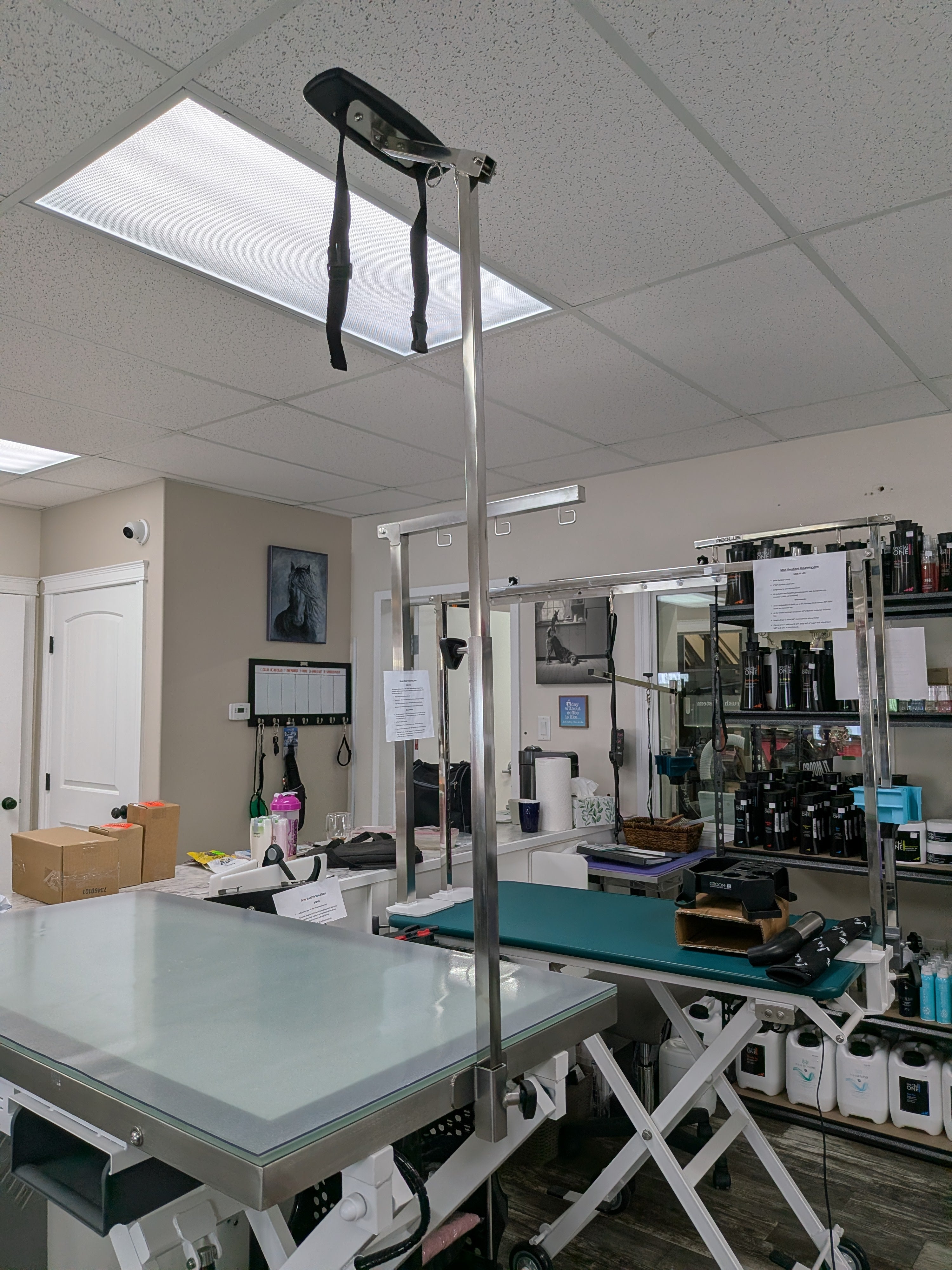 Bras de toilettage repose-menton et fesses