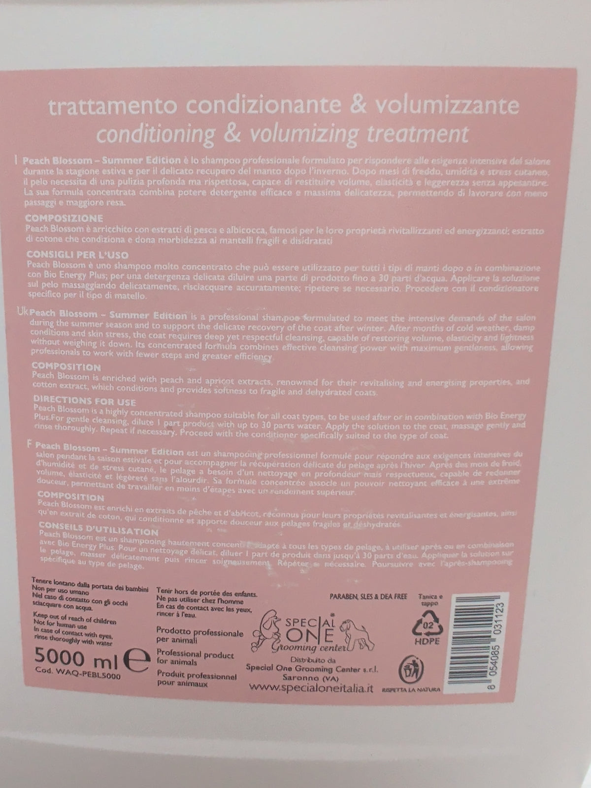 Peach Blossom shampoo by Special One