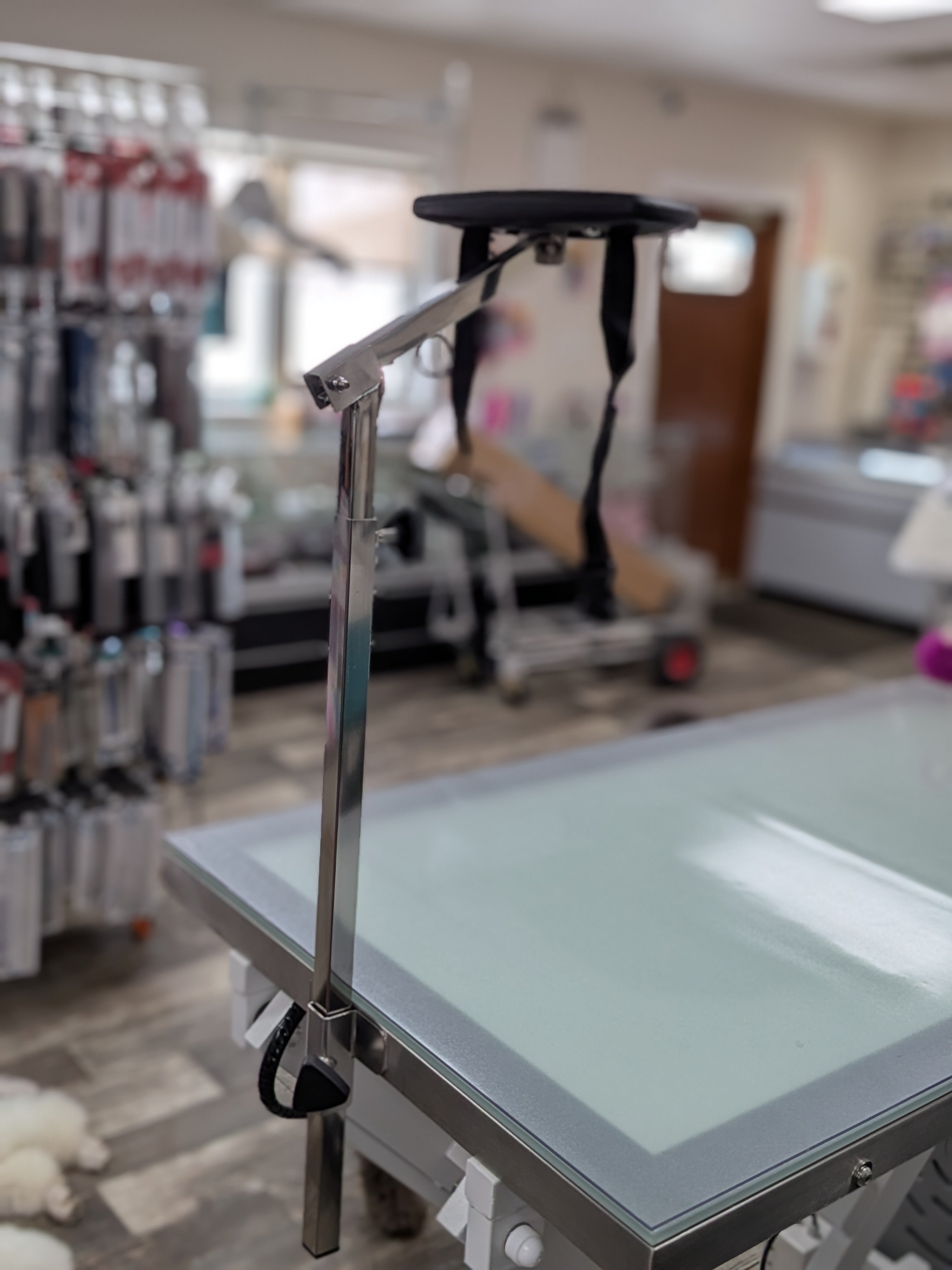 Bras de toilettage repose-menton et fesses