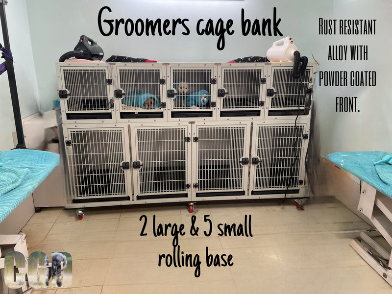 White Groomers Cage Bank